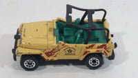 1998 Matchbox Jeep Wrangler Black Star Ranch Beige Brown Camouflage Die Cast Toy Car Vehicle
