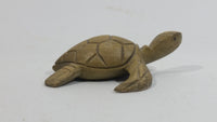 Light Green Colored Small Turtle Tortoise Wood Carved Animal Figure