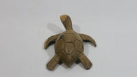 Light Green Colored Small Turtle Tortoise Wood Carved Animal Figure