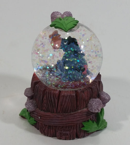 Disney Store Exclusive Winnie The Pooh Eeyore Character Snowglobe on Barrel Resin Decorative Ornament - Treasure Valley Antiques & Collectibles