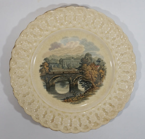 Antique 1930s Royal Cauldon Chatsworth White Decorative 9 3/4" Pottery Plate
