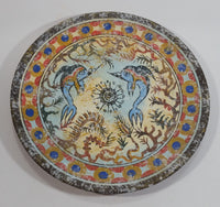 Ancient Greek Mythical Dolphin Creatures Pottery Plate Hand Made Museum Copy