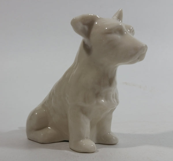 Vintage 1965-1980 Belleek Ireland Scottish West Highland Terrier Porcelain White Dog Figurine