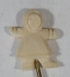 Vintage Tiny Miniature Small Carved Bone Eskimo Inuit Figure Hair Pin - Very detailed - Treasure Valley Antiques & Collectibles