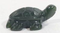 Rare Vintage Canadian Dark Green Jade Carved Miniature Tiny Small Tortoise Turtle Animal Figure
