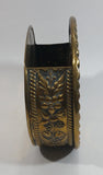 Vintage Brass Decorative Fireplace Hearth Match Holder Wall Hanging