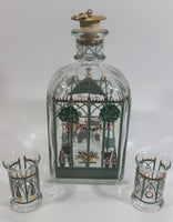 Holmegaard Juleflaske Christmas Themed Clear Glass Decanter Bottle with 2 Glasses