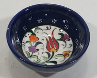 Vintage Blue and White Mixed Flower Decor Hand Painted Sauce Dip Bowl