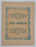Antique Re-creation of 1849 Illustrated Edition of Saint Nicholas. Small Story Paper Book Letter