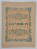 Antique Re-creation of 1849 Illustrated Edition of Saint Nicholas. Small Story Paper Book Letter