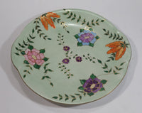 Beautiful 1954 Johnson Bros. Hand Painted Victorian Pattern Light Green with Pink, Purple, Blue Flowers Fine China Serving Platter - Signed J. Greenhow Pattern 2