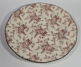 Wood & Sons Cream and Dark Red Colonial Rose Pattern Fine China 10 3/4" Plate