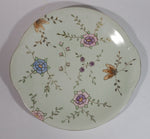Beautiful 1954 Johnson Bros. Hand Painted Victorian Pattern Light Green with Pink, Purple, Blue Flowers Fine China Serving Platter - Signed J. Greenhow Pattern 1