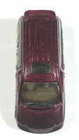 1998 Hot Wheels First Editions Dodge Caravan Van Dark Red Burgundy Die Cast Toy Car Vehicle