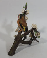 Vintage 1979 Franklin Porcelain European Goldfinch Limited Edition Bird on Branch Sculpture