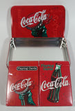Coca-Cola Coke Soda Pop 2 Packs of Bicycle Brand Playing Cards in Tin Metal Container Beverage Collectible
