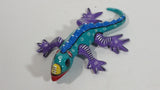 Colorfully Hand Painted Ceramic Lizard Gecko Ornament Folk Art
