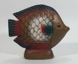 Vintage Hand Painted Hand Carved Tropical Fish Wood Carving