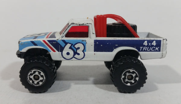1986 Matchbox Open Back Truck 4x4 #63 White Die Cast Toy Car Vehicle Made in Macau - Treasure Valley Antiques & Collectibles