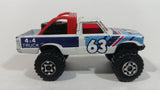 1986 Matchbox Open Back Truck 4x4 #63 White Die Cast Toy Car Vehicle Made in Macau