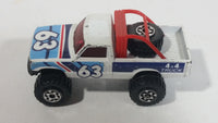 1986 Matchbox Open Back Truck 4x4 #63 White Die Cast Toy Car Vehicle Made in Macau