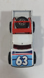 1986 Matchbox Open Back Truck 4x4 #63 White Die Cast Toy Car Vehicle Made in Macau