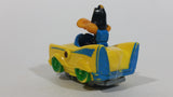 1992 Warner Bros. Looney Tunes Daffy Duck Cartoon Character "Quack Up" Plastic Yellow Plastic Toy Car Vehicle McDonald's Happy Meal