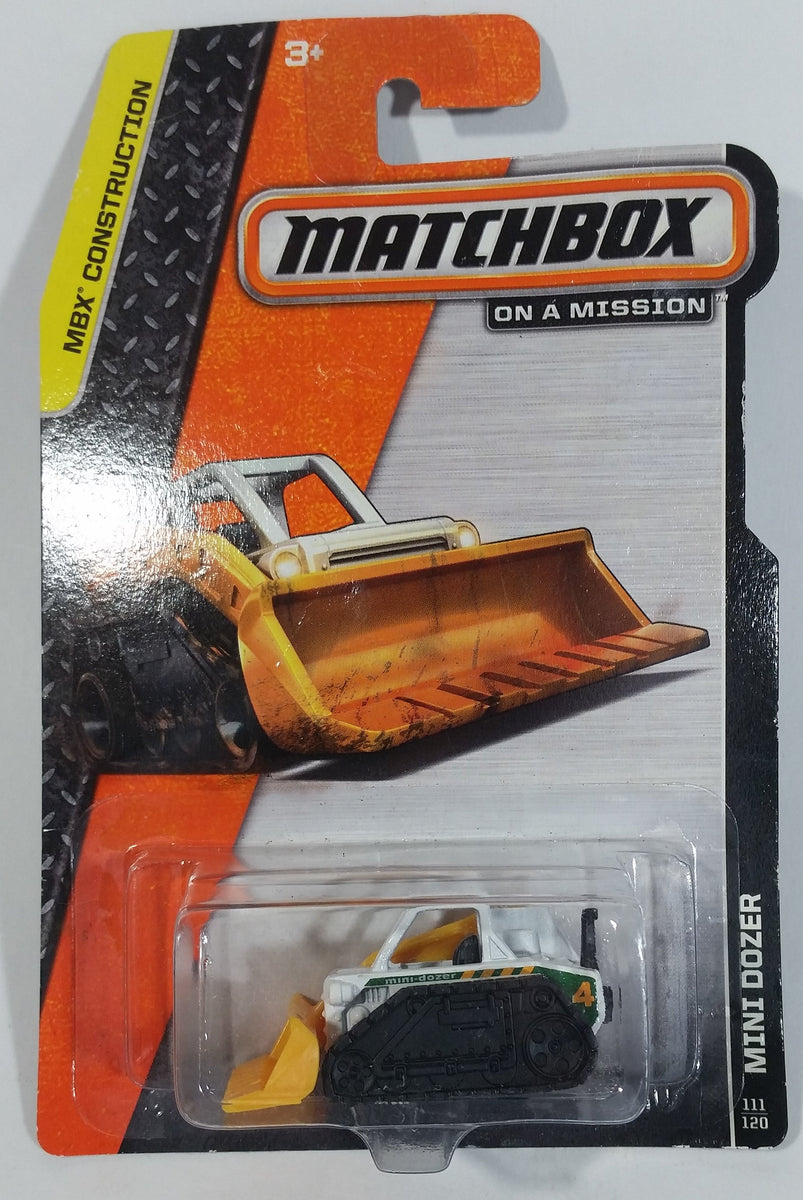 2014 Matchbox On A Mission Mini Dozer White Die Cast Toy Construction ...