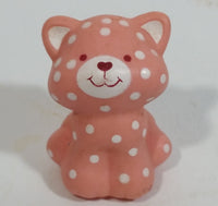 Vintage 1982 A.G.C. Strawberry Shortcake White Spotted Pink Kitty Cat Hard Rubber Toy Figure