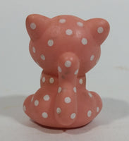 Vintage 1982 A.G.C. Strawberry Shortcake White Spotted Pink Kitty Cat Hard Rubber Toy Figure