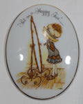 Vintage Holly Hobbie "Put on a Happy Face" Oval Porcelain Wall Hanging W.W.A. - Treasure Valley Antiques & Collectibles