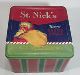 St. Nick's Fine Baking Natural Brown Sugar Pure Cane Dark Brown 100% Pure Santa Christmas Themed Large Tin Container