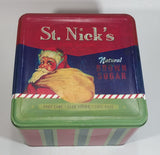 St. Nick's Fine Baking Natural Brown Sugar Pure Cane Dark Brown 100% Pure Santa Christmas Themed Large Tin Container