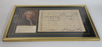 Rare Antique Johann Sebastian Bach Framed Hand Written Music Sheet and Photo - "In Allen Meinen Taten"