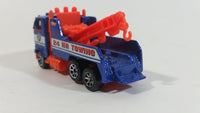 1997 Hot Wheels Rig Wrecker 24 HR Towing Emergency Tow Truck Dark Blue Die Cast Toy Car Vehicle