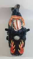 Hand Painted Harley Davidson Motor Cycle with Biker Laying Ceramic Cookie Jar