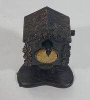 Vintage Miniature Cuckoo Clock Metal Pencil Sharpener Doll House Furniture Size with Moving Parts