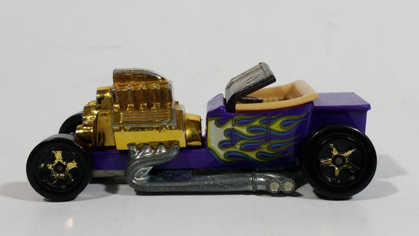 2010 Hot Wheels Hot Rods T-Bucket Purple Plastic Body Die Cast Toy Car Vehicle - Treasure Valley Antiques & Collectibles
