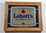 Vintage Labatt's Pilsner Beer Biere 11" x 14" Wooden Framed Advertising Mirror Pub Lounge Bar Collectible