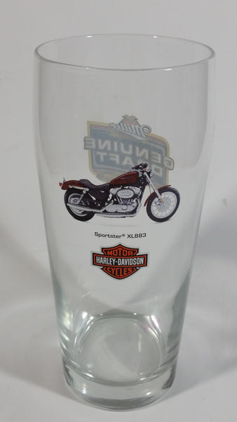 Hard to Find Miller Genuine Draft Beer Harley Davidson Motor Cycles Sportster XL883 7" Tall Glass Cup - Treasure Valley Antiques & Collectibles