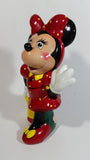 Vintage 1989 Walt Disney Minnie Mouse Waving Cartoon Character 9" Tall Hand Painted Ceramic Ornament Signed and Dated