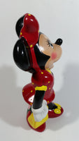 Vintage 1989 Walt Disney Minnie Mouse Waving Cartoon Character 9" Tall Hand Painted Ceramic Ornament Signed and Dated