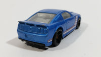 2009 Hot Wheels Mustang 45th Custom '07 Ford Mustang Blue Die Cast Toy Muscle Car Vehicle