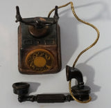 Vintage Miniature Rotary Telephone Phone Metal Pencil Sharpener Doll House Furniture Size