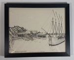 1979 "Early 1900's Port Coquitlam Shipyard with 'Coquitlam City'..." Pen and Ink Drawing Number 5/250 By Norine Evans - Treasure Valley Antiques & Collectibles