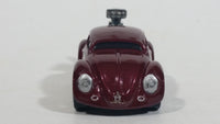 2010 Hot Wheels Volkswagen Beetle (Tooned) Metalflake Dark Red Die Cast Toy Car Vehicle