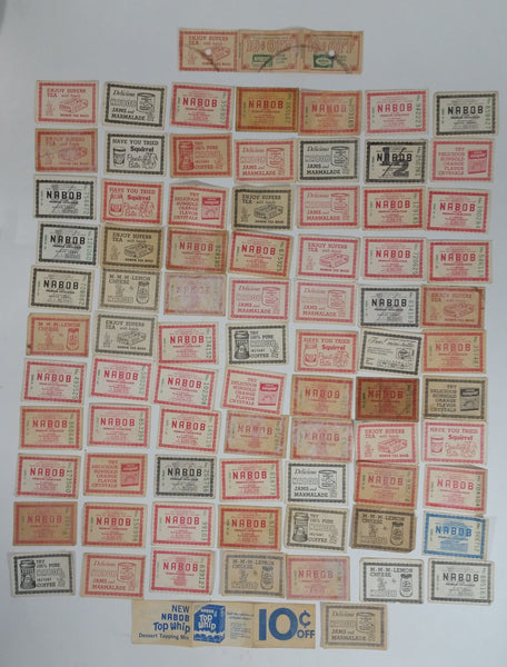 Vintage 1960s and 1970s Collection Of 80 Nabob Products Paper Assorted Coupons Advertisements
