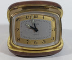 Vintage Europa Germany 2 Jewels Brown Cased Travel Pocket Wind-Up Alarm Clock - Working