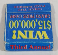 Vintage D.D. Bean & Sons Co. Hidden Hollywood Trivia III Grand Prize Win $15,000.00 Solve The Puzzle Never Used Match Pack Book
