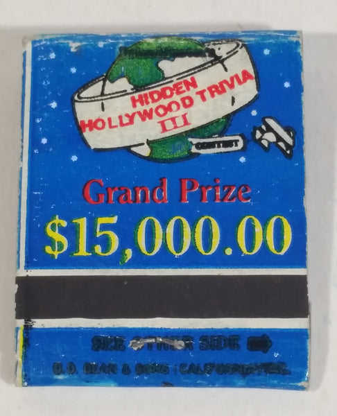 Vintage D.D. Bean & Sons Co. Hidden Hollywood Trivia III Grand Prize Win $15,000.00 Solve The Puzzle Never Used Match Pack Book - Treasure Valley Antiques & Collectibles